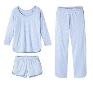 LAKE Pajamas Pima Long Sleeve Bundle in Hydrangea SM